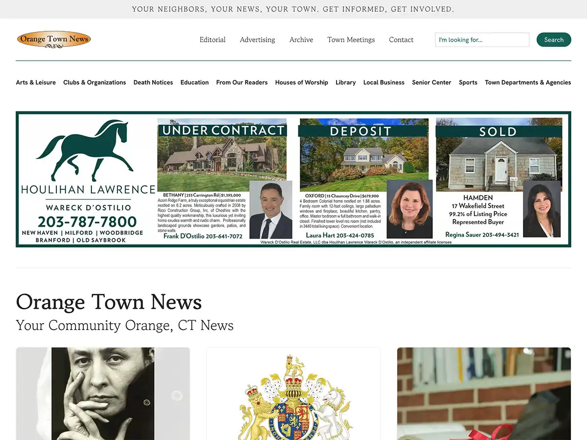 Orange Town News website screenshot