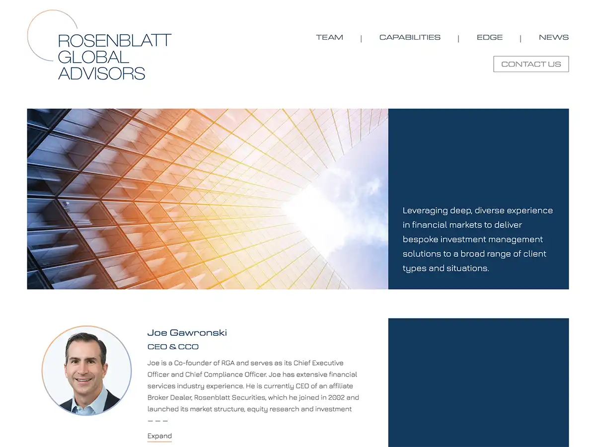 Rosenblatt Global Advisors website screenshot