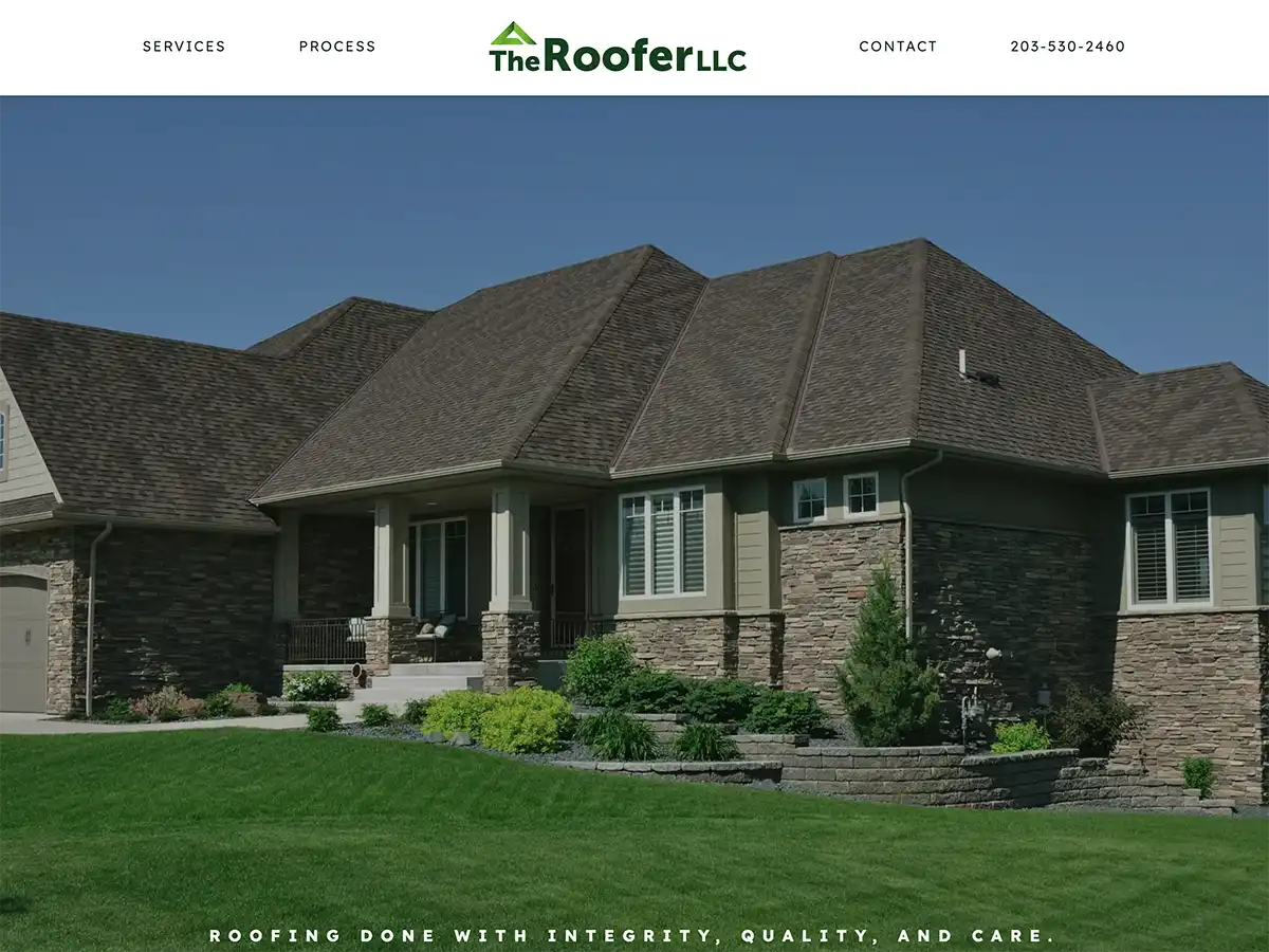 The Roofer LLC website screenshot