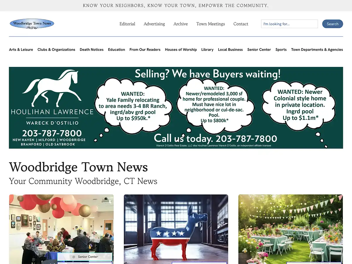Woodbridge Town News website screenshot